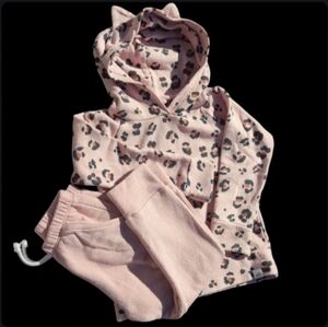 Lulu & Roo Wildcat Print Kitty Hood Matching Hoodie & Joggers, 2-3yrs